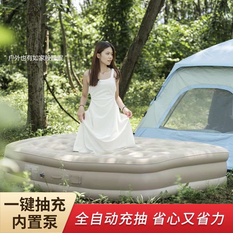 Outdoor Furniture Plus - ที่นอนเป่าลมสำหรับตั้งแคมป์กลางแจ้ง แข็งพิเศษ ที่นอนเป่าลมอัตโนมัติ ที่นอนปูพื้นสำหรับเต็นท์ พร้อมที่นอนลมสูง
