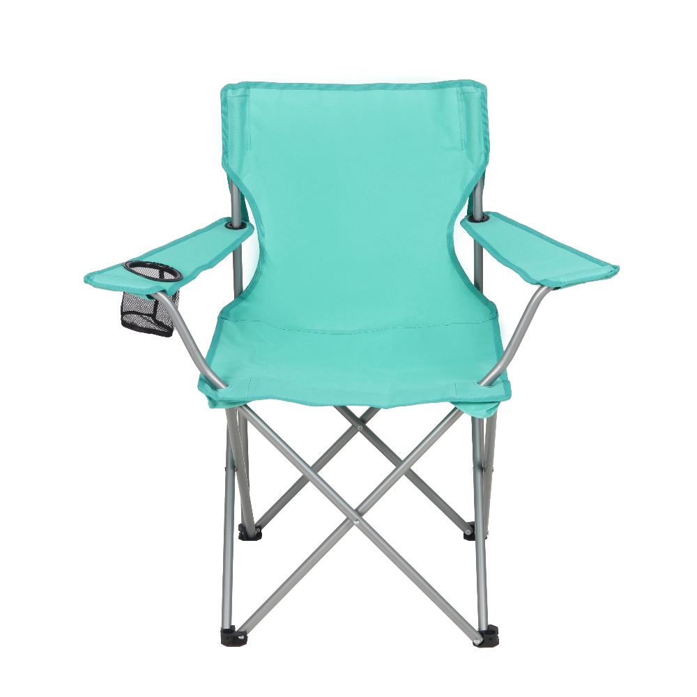 Outdoor Furniture Green - เก้าอี้แคมป์ปิ้งแบบพับได้พร้อมที่วางแก้ว เบาะนั่งกลางแจ้งแบบพกพาสำหรับชายหาด ตกปลา สวน ปิกนิก สีเขียว