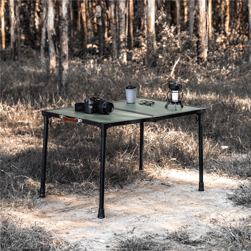 Outdoor Furniture Plus - โต๊ะพับได้สำหรับตั้งแคมป์กลางแจ้ง ขนาดใหญ่ พกพาสะดวก แข็งแรง ทนทาน ทำจากอลูมิเนียม