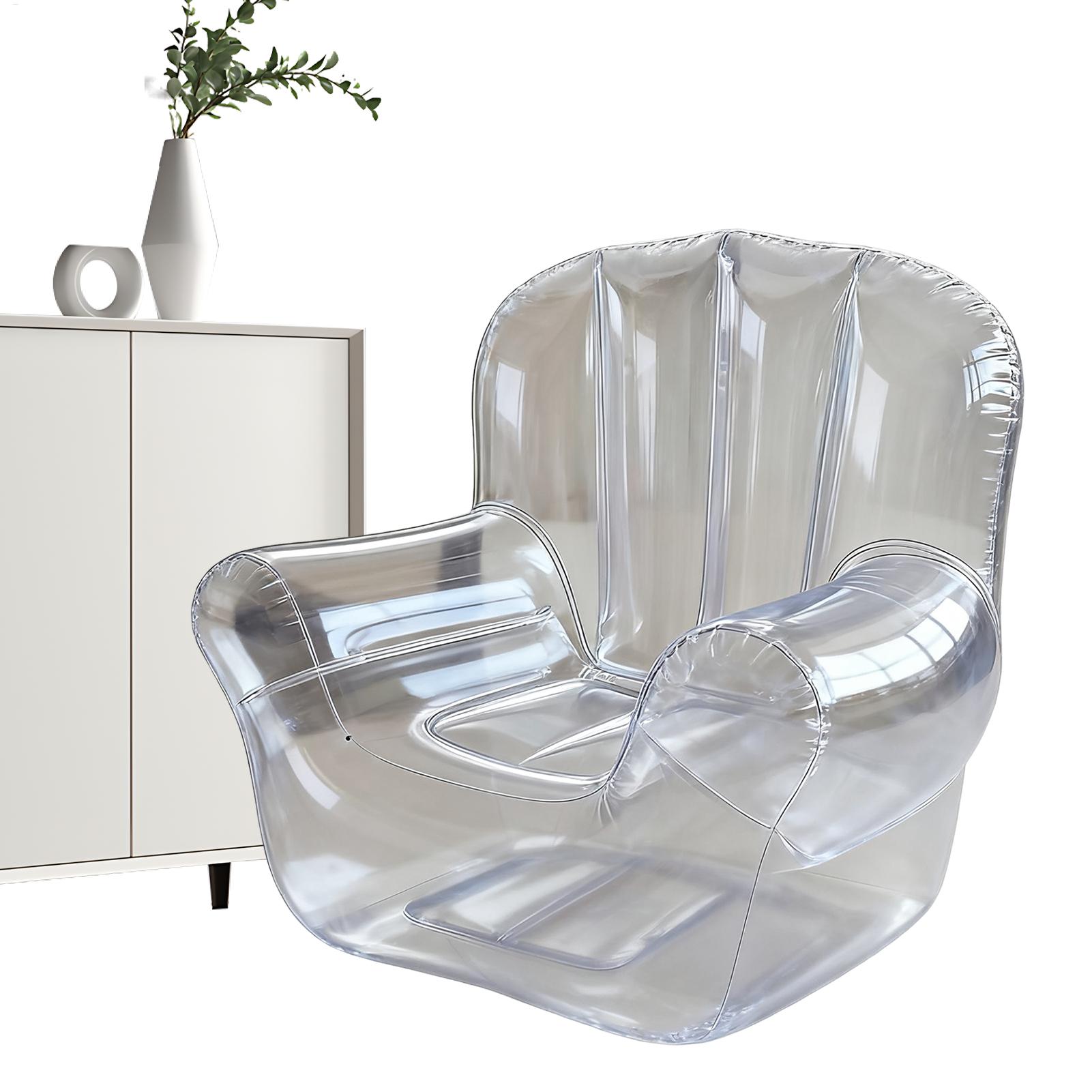 Outdoor Daybed Sofa - โซฟาพีวีซีใสหนาพิเศษ โซฟาเป่าลมสำหรับตั้งแคมป์กลางแจ้ง เก้าอี้พักผ่อนแบบเป่าลมสำหรับคนเดียว ใช้ริมสระน้ำหรือในห้องนอน