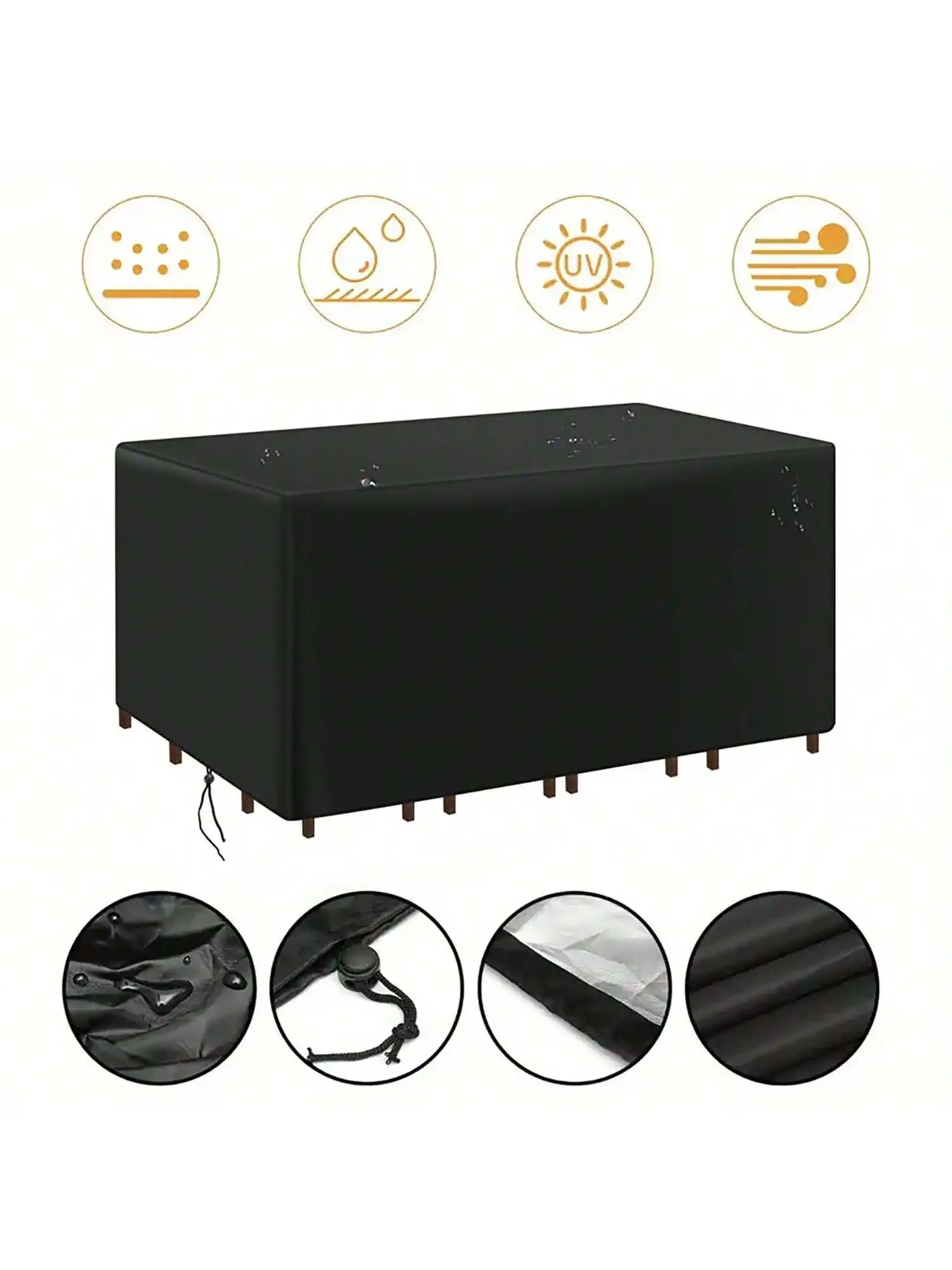 Outdoor Furniture Covers Waterproof - หลายขนาดลานกลางแจ้งสวนเฟอร์นิเจอร์กันน้ํากันฝุ่นสําหรับเก้าอี้โซฟาและโต๊ะสีดํา