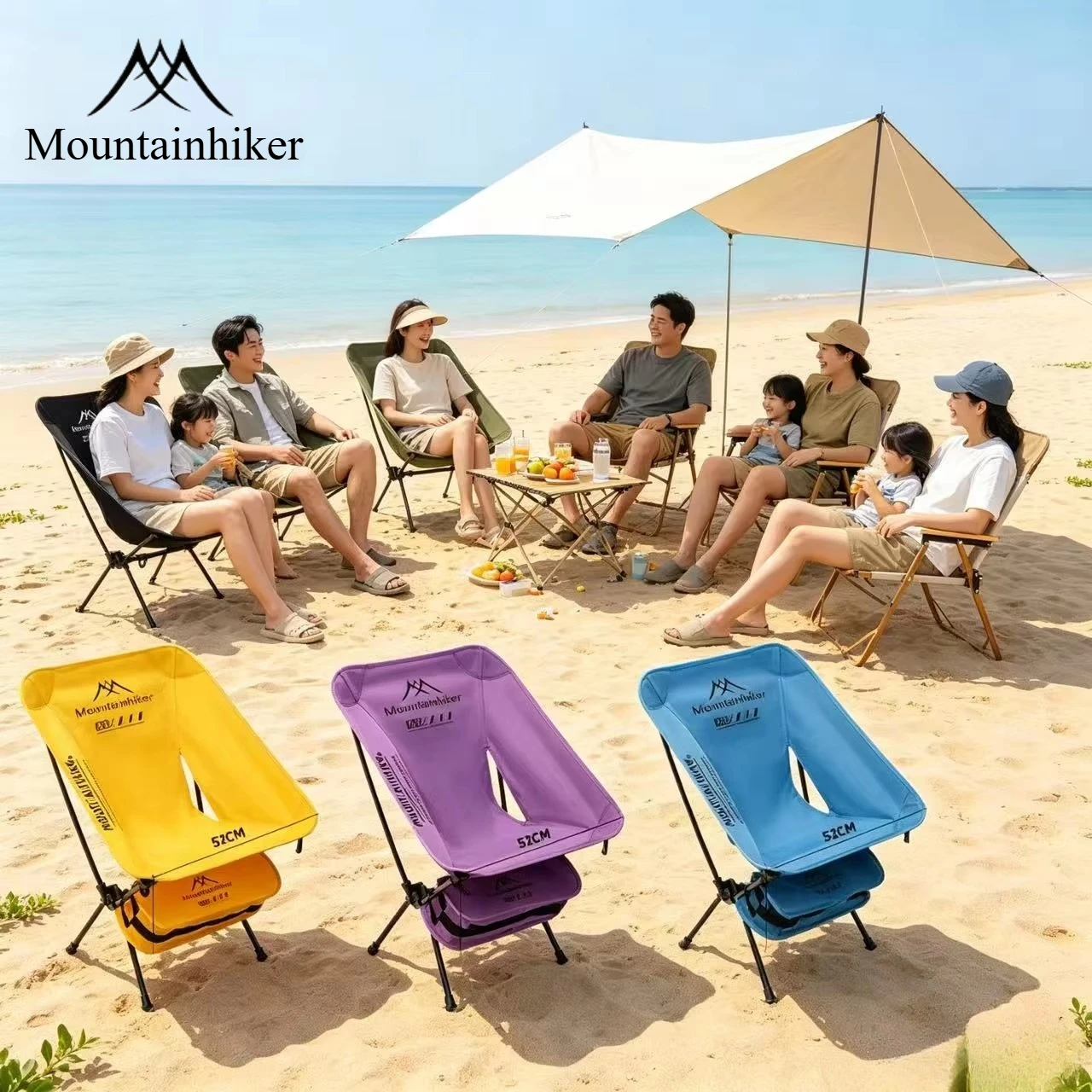 Outdoor Furniture Green - เก้าอี้พับน้ำหนักเบาพิเศษ อลูมิเนียมอัลลอยด์ สำหรับตั้งแคมป์ เดินป่า ตกปลา สีเขียว
