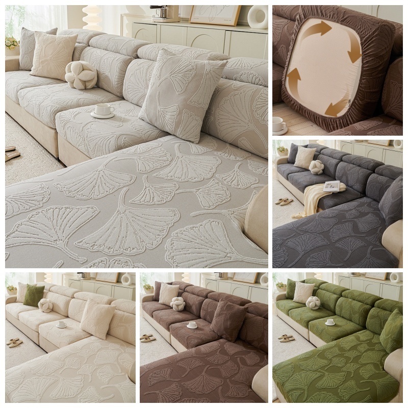 Outdoor Furniture Plus - ปลอกหมอนอิงโซฟาผ้ากำมะหยี่ลายแจ็คการ์ด 1 ชิ้น แบบยืดได้ ซักได้ ถอดออกได้