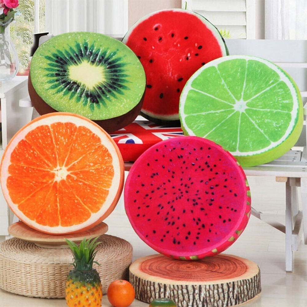 Outdoor Furniture Pillows - เบาะรองนั่งทรงกลมลายผลไม้สำหรับเก้าอี้สนามหญ้าในโรงเรียนอนุบาล