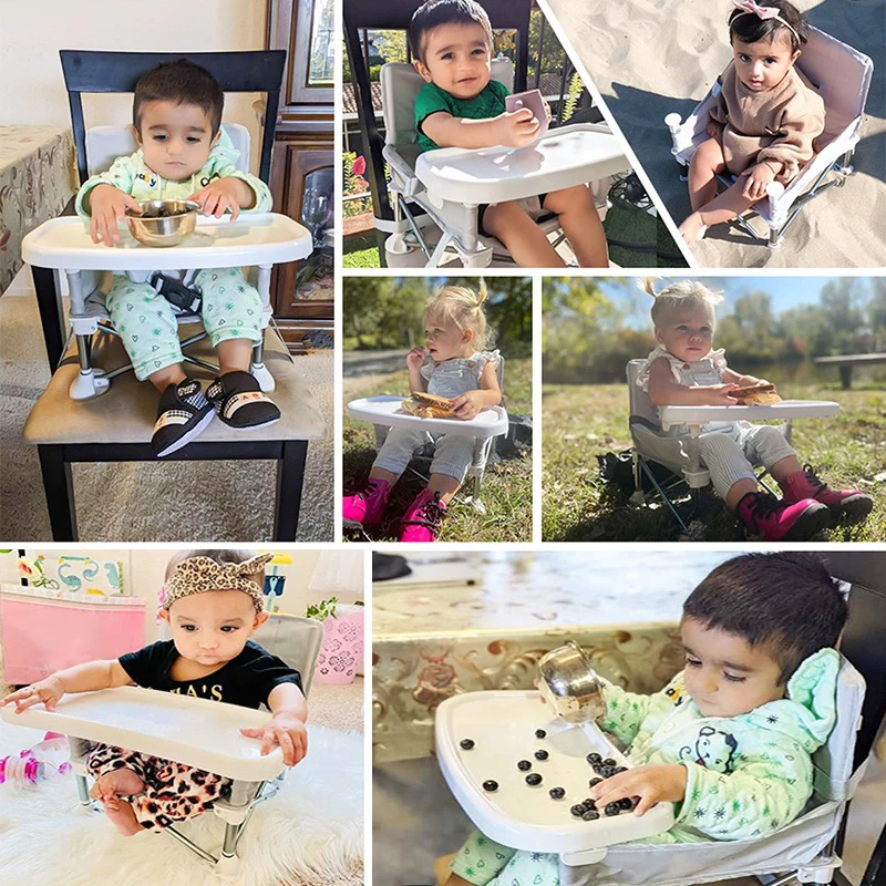 Outdoor Furniture Kids - เก้าอี้เสริมสำหรับเด็กแบบพกพา พับได้ ใช้สำหรับทานอาหาร ท่องเที่ยว ใช้ได้ทั้งในบ้านและนอกบ้าน เช่น