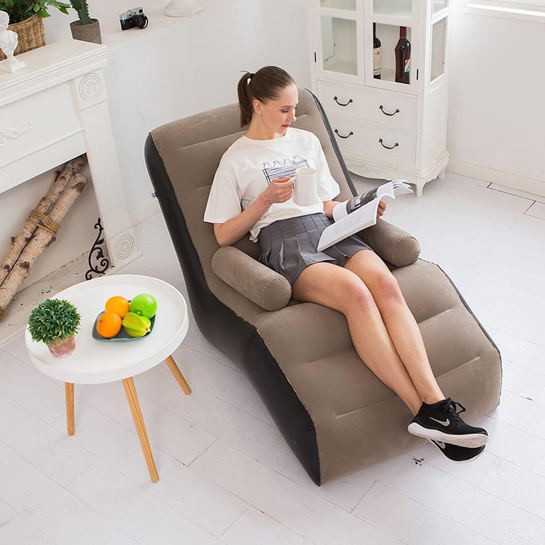 Outdoor Daybed Sofa - พับโซฟา,Inflatable Lounge เก้าอี้หนาทนทานพับ, ขนาดกะทัดรัด GAMING Lounger