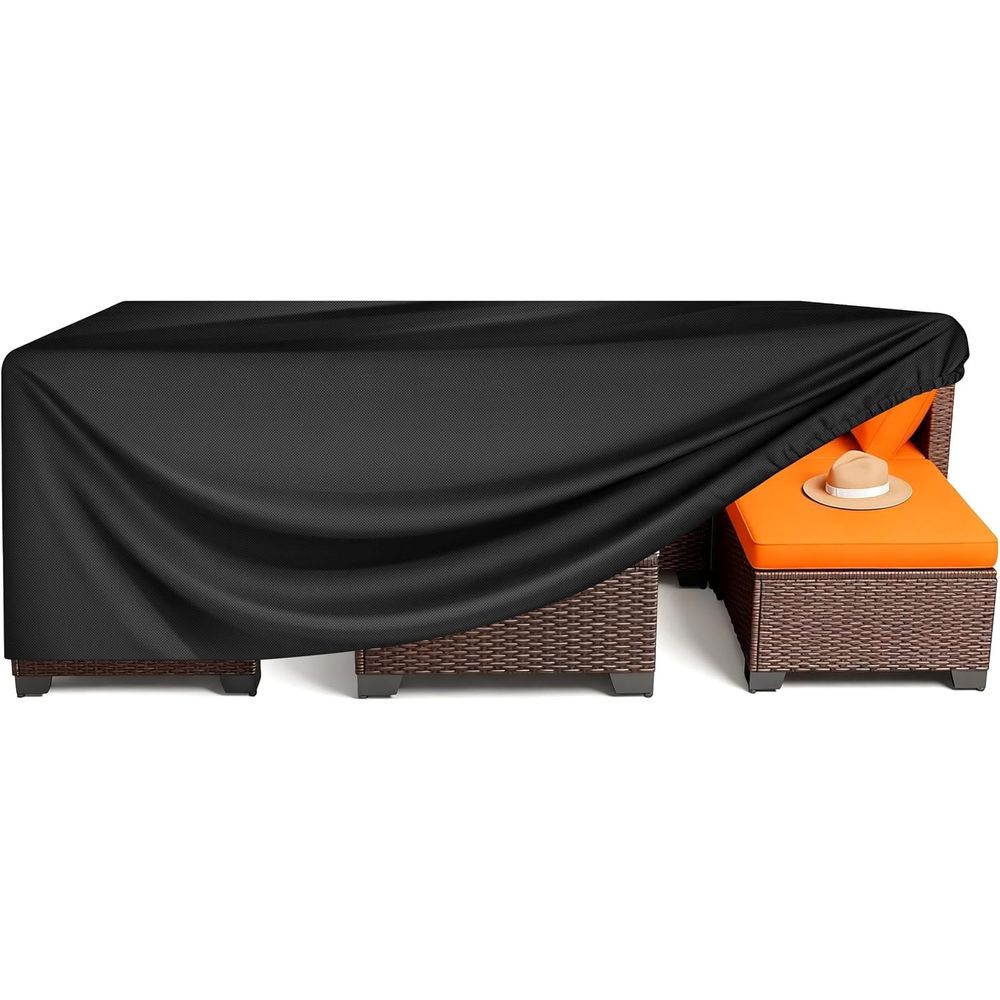 Outdoor Furniture Covers Waterproof - ผ้าคลุมเฟอร์นิเจอร์ลานบ้าน, ผ้าคลุมเฟอร์นิเจอร์กลางแจ้งกันน้ำ, ใช้ได้ทั่วไป, ผ้าคลุมโต๊ะและเก้าอี้กลางแจ้ง, ผ้าคลุมแบบหนาพิเศษ 420D
