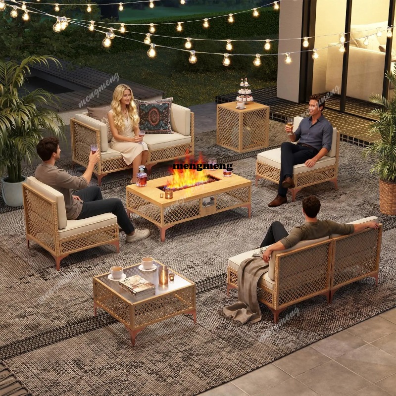 ชุดเฟอร์นิเจอร์สนาม 9 ชิ้น พร้ - Outdoor Furniture Fire Table บทวิจารณ์และราคา