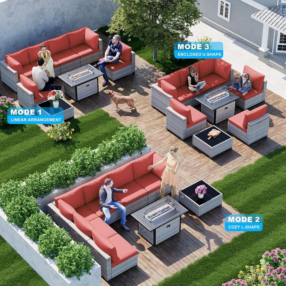 ชุดเฟอร์นิเจอร์ลานกลางแจ้ง 8 ช - Outdoor Furniture Fire Table บทวิจารณ์และราคา
