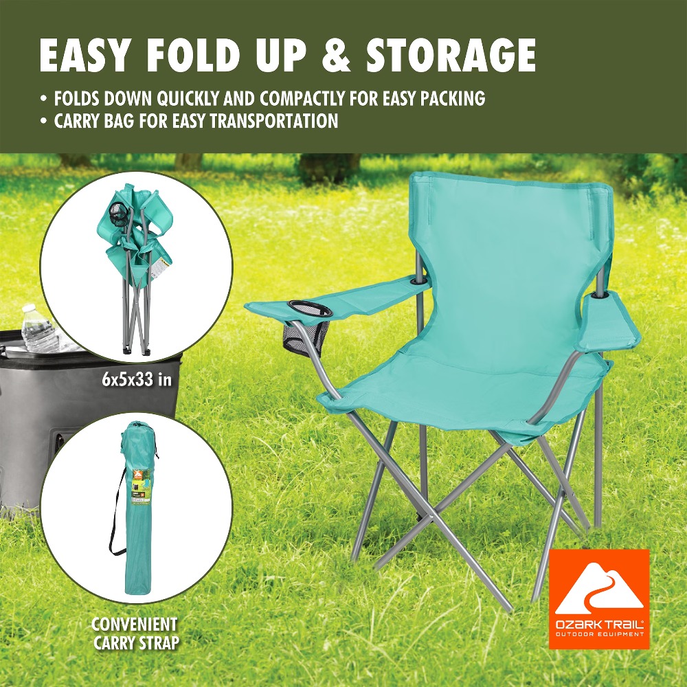 เก้าอี้แคมป์ปิ้งแบบพับได้พร้อม - Outdoor Furniture Green บทวิจารณ์และราคา