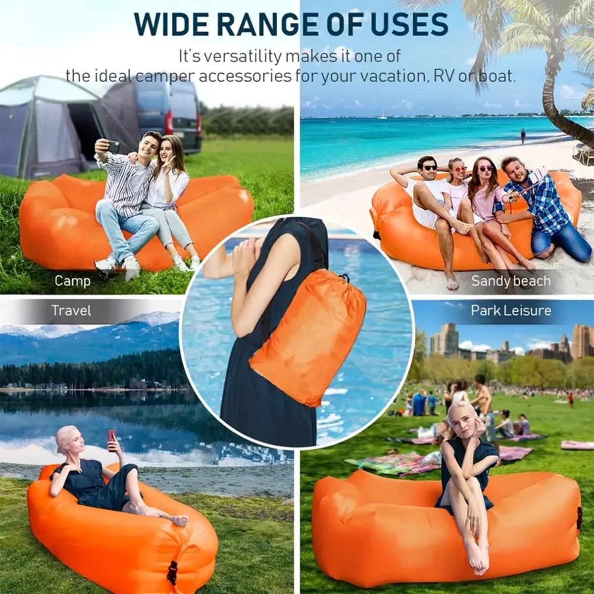 1 ชิ้น เก้าอี้โซฟาเป่าลมแบบพกพ - Outdoor Daybed Sofa บทวิจารณ์และราคา