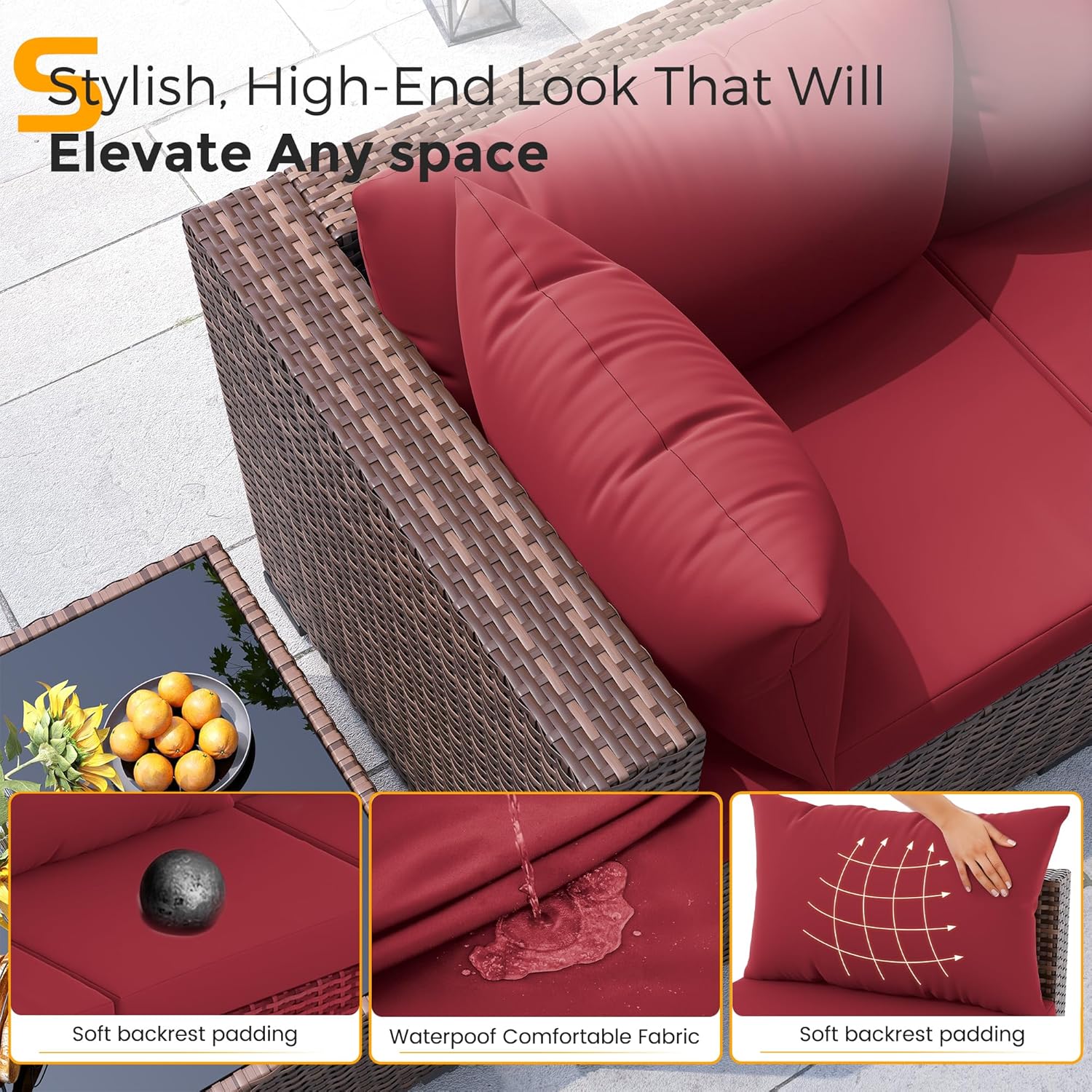 ชุดโซฟาหวาย 8 ชิ้น สำหรับทุกสภ - Outdoor Furniture Fire Table บทวิจารณ์และราคา