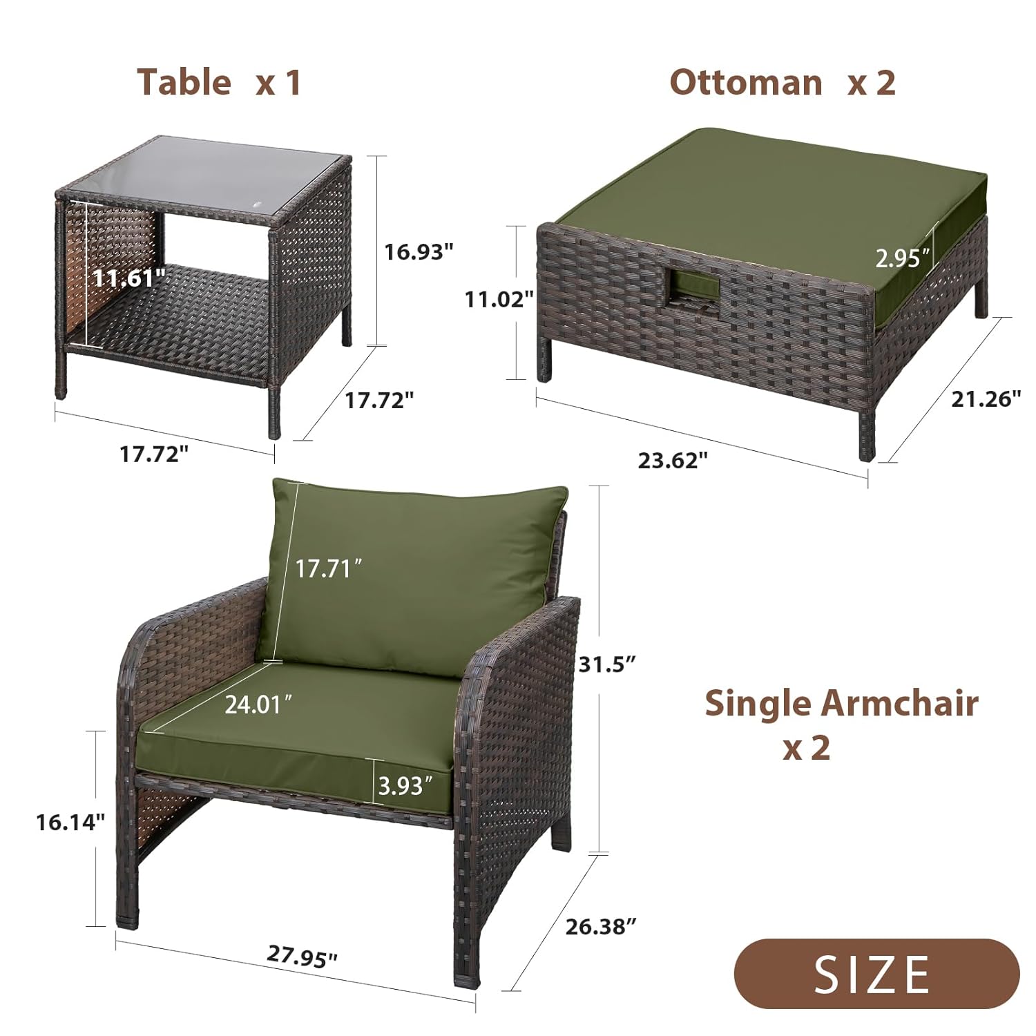 ชุดเฟอร์นิเจอร์หวาย PE 5 ชิ้น  - Rattan Lounge Set บทวิจารณ์และราคา