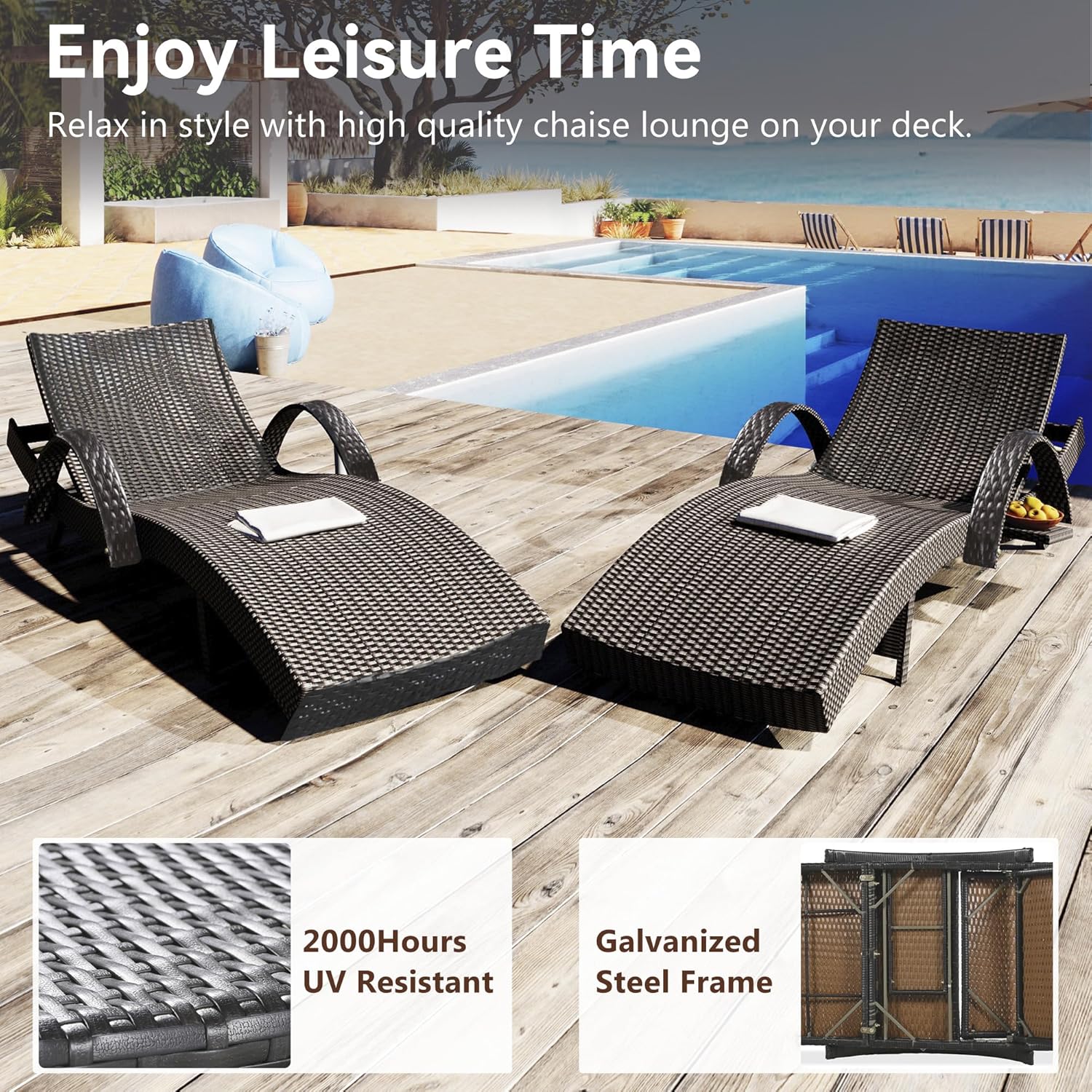 ชุดเก้าอี้เอนนอนปรับระดับได้ 8 - Rattan Lounge Set บทวิจารณ์และราคา