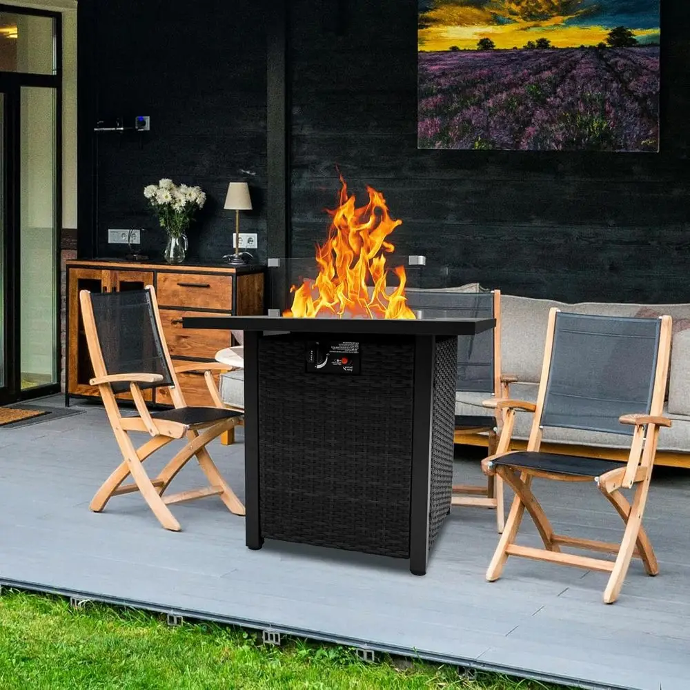 ชุดเฟอร์นิเจอร์หวายสำหรับลานกล - Outdoor Furniture Fire Table บทวิจารณ์และราคา