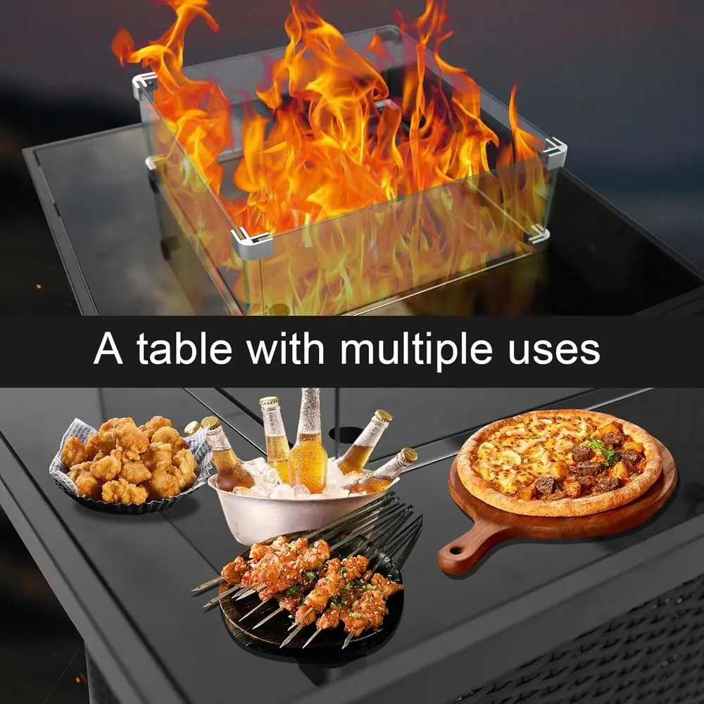 ชุดเฟอร์นิเจอร์หวายสำหรับลานกล - Outdoor Furniture Fire Table บทวิจารณ์และราคา