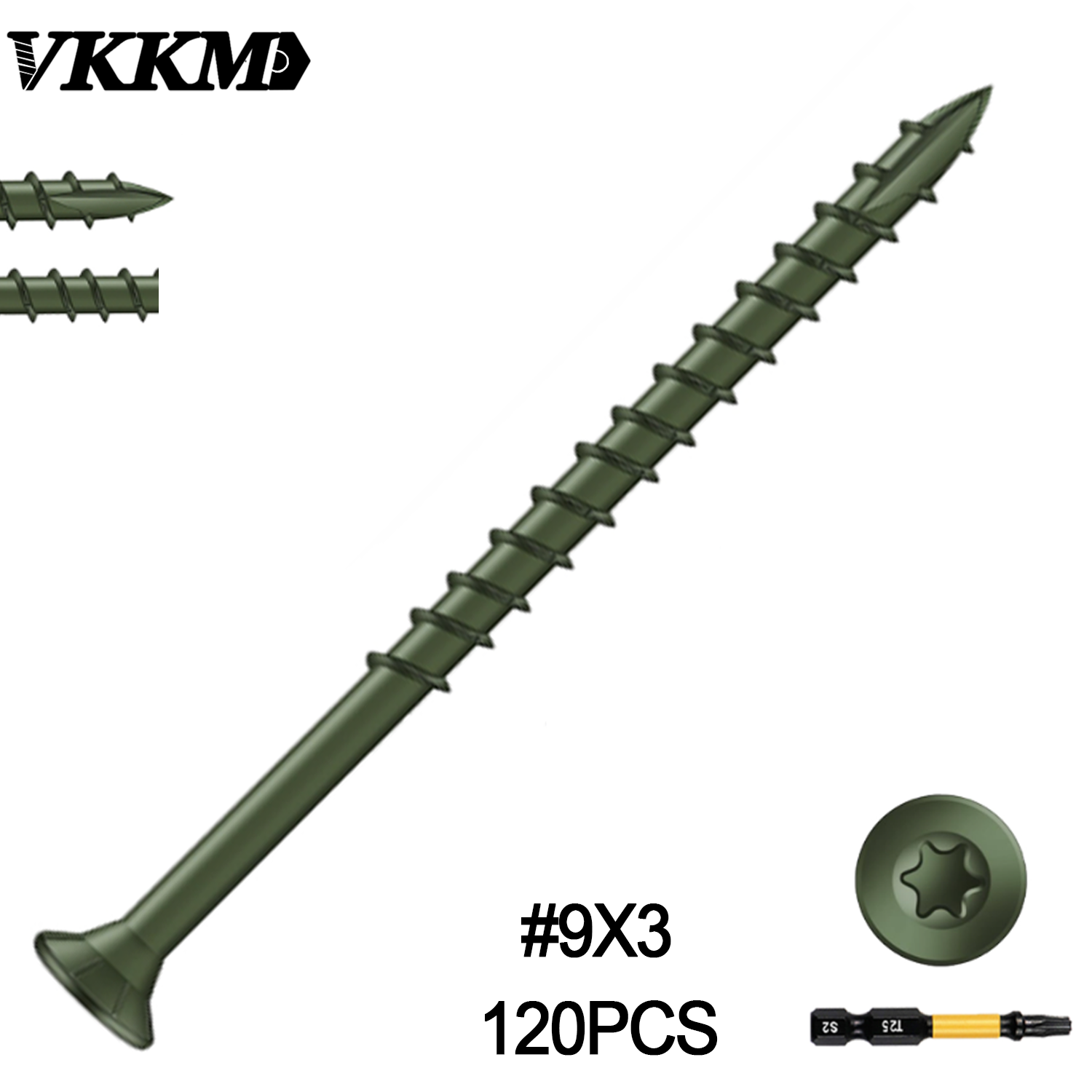 สกรูไม้ VKKM T25 Star Drive #  - Outdoor Furniture Green บทวิจารณ์และราคา