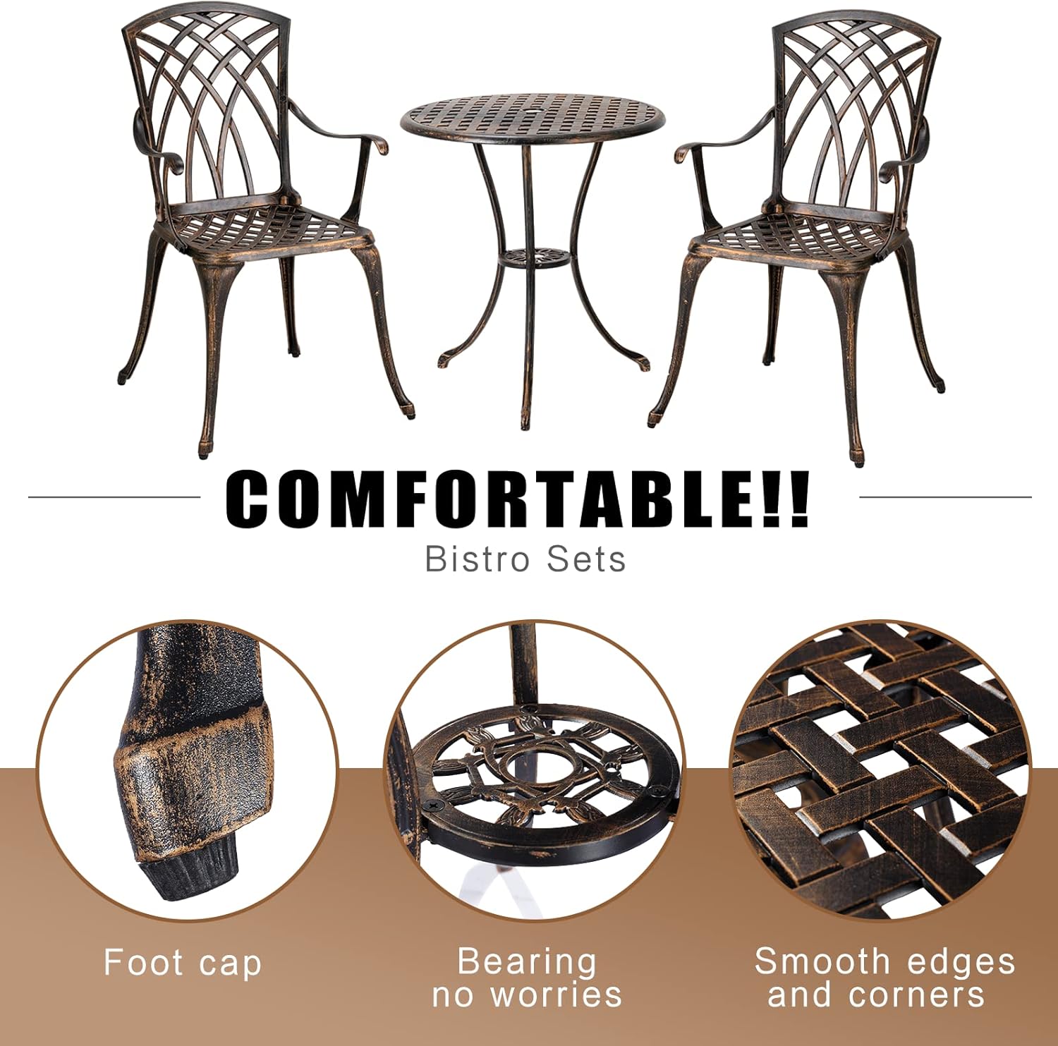 ชุดบิสโทรกลางแจ้ง 3 ชิ้น ทำจาก - Outdoor Furniture Sofa บทวิจารณ์และราคา
