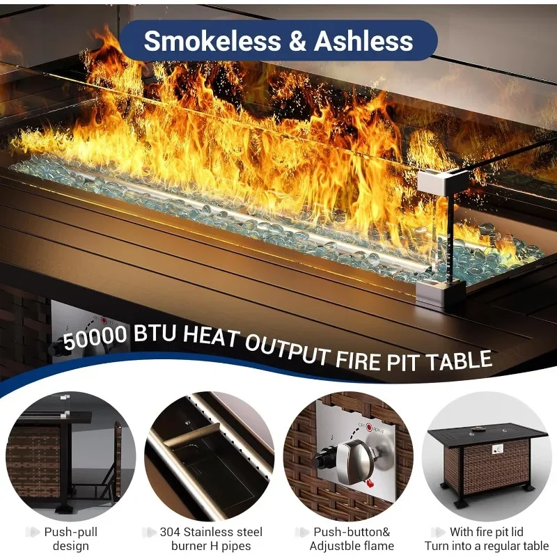 ชุดเฟอร์นิเจอร์พร้อมโต๊ะหลุมไฟ - Outdoor Furniture Fire Table บทวิจารณ์และราคา