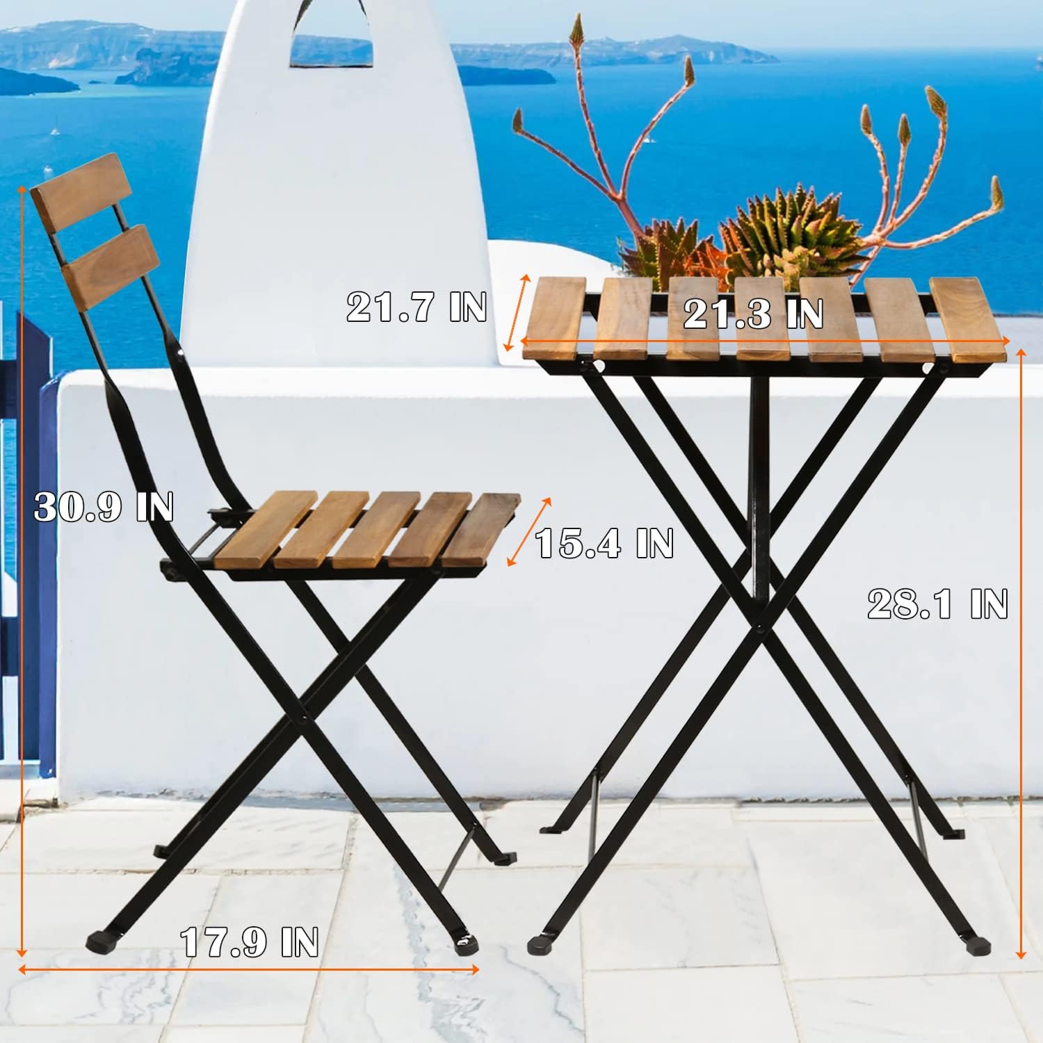 ชุดโต๊ะบิสโทรพับได้ 3 ชิ้น ทำจ - Outdoor Furniture Sofa บทวิจารณ์และราคา