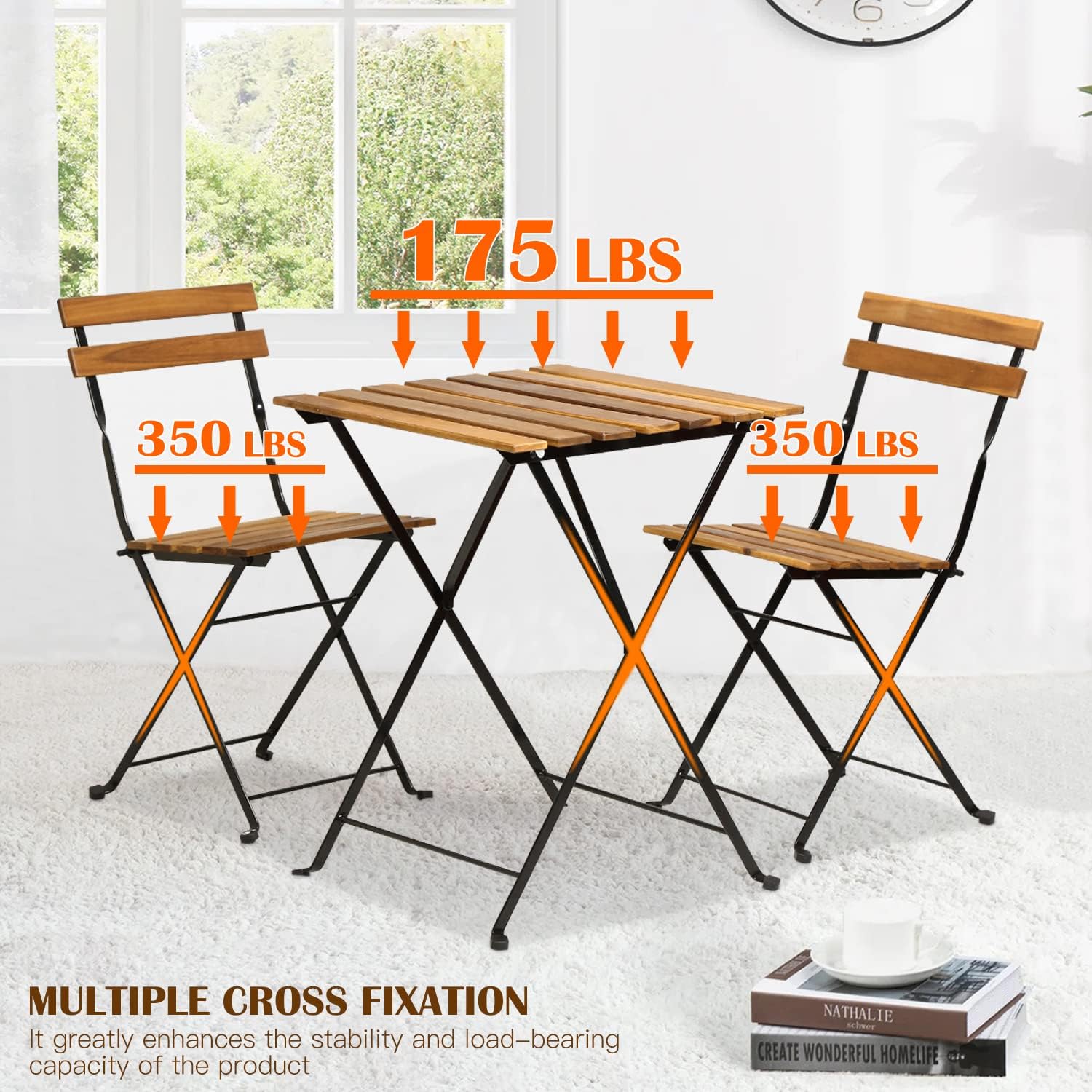 ชุดโต๊ะบิสโทรพับได้ 3 ชิ้น ทำจ - Outdoor Furniture Sofa บทวิจารณ์และราคา