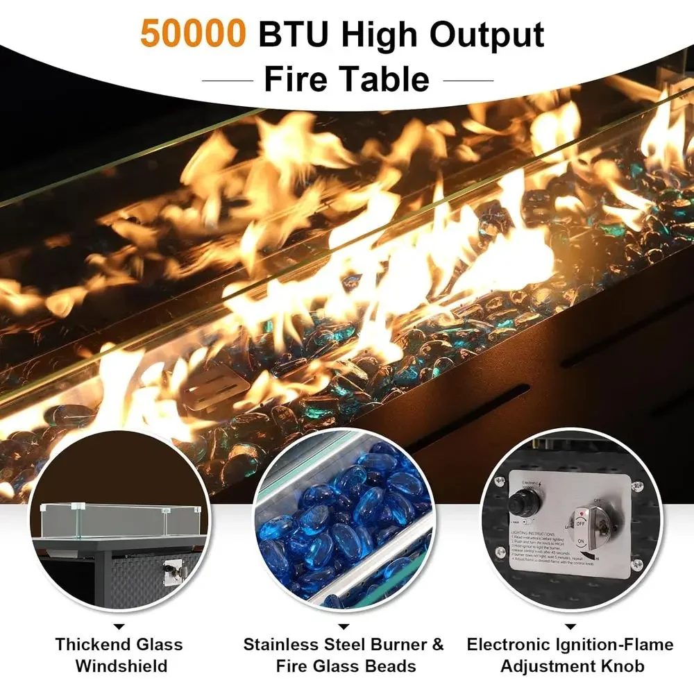 ชุดเฟอร์นิเจอร์ลานบ้าน 8 ชิ้น  - Outdoor Furniture Fire Table บทวิจารณ์และราคา