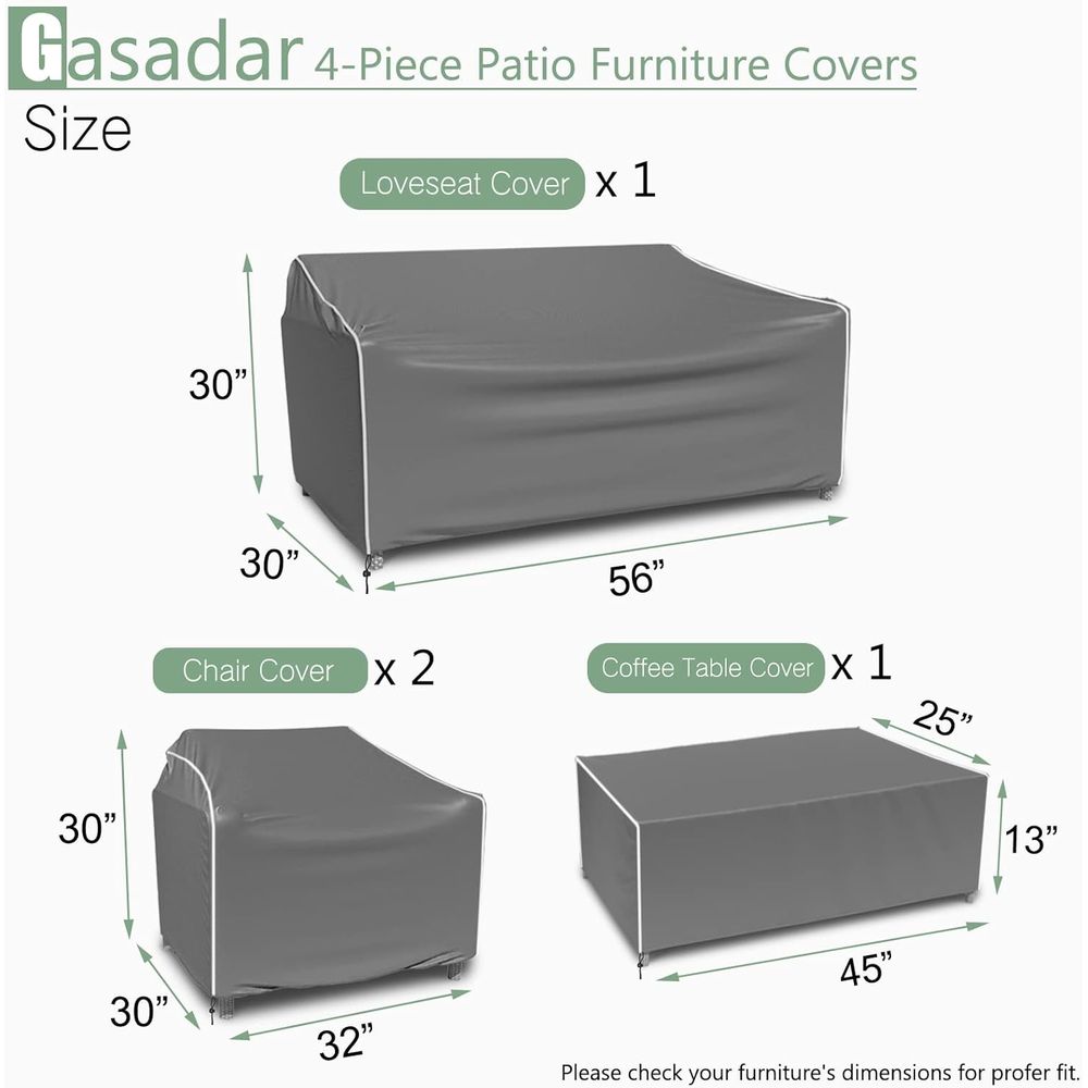 ผ้าคลุมเฟอร์นิเจอร์ลานบ้าน 4 ช - Outdoor Furniture Covers Waterproof บทวิจารณ์และราคา