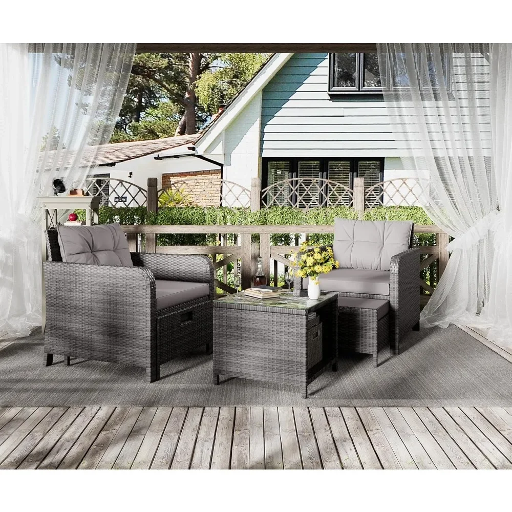# สําหรับ 5 ชิ้น Patio Convers - Rattan Lounge Set บทวิจารณ์และราคา