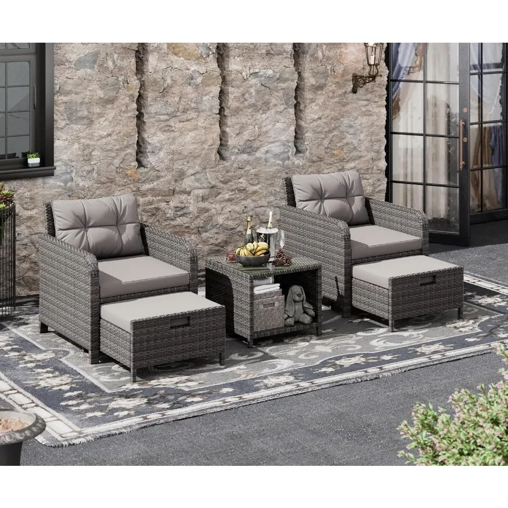 # สําหรับ 5 ชิ้น Patio Convers - Rattan Lounge Set บทวิจารณ์และราคา