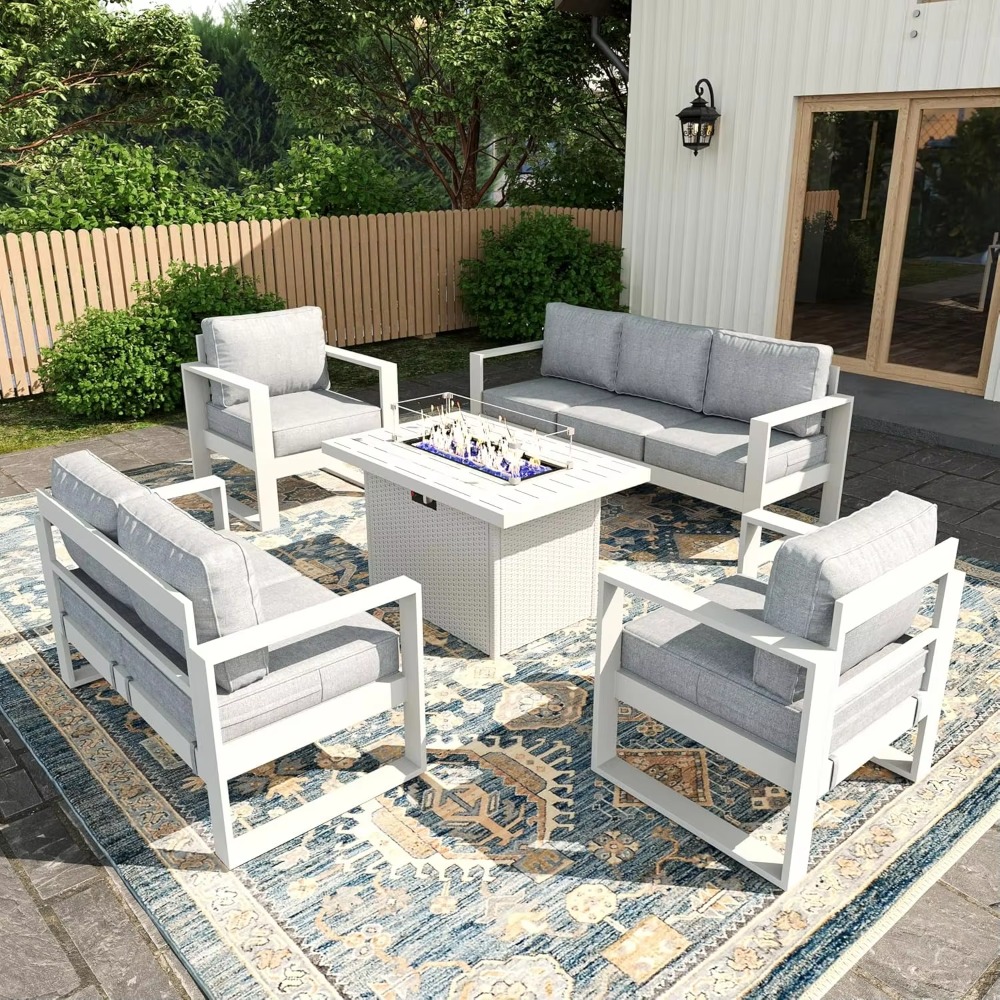 ชุดโซฟาสำหรับระเบียงพร้อมโต๊ะก - Outdoor Furniture Fire Table บทวิจารณ์และราคา