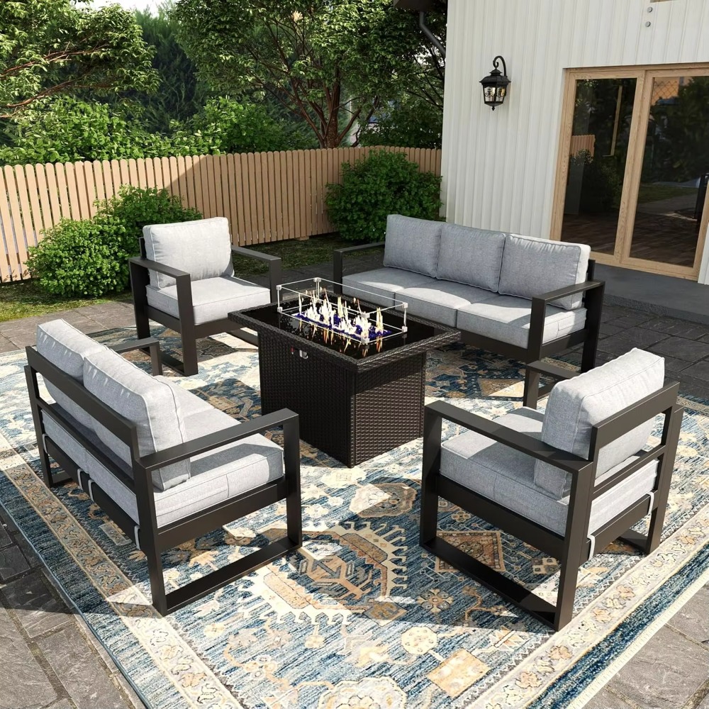 ชุดโซฟาสำหรับระเบียงพร้อมโต๊ะก - Outdoor Furniture Fire Table บทวิจารณ์และราคา