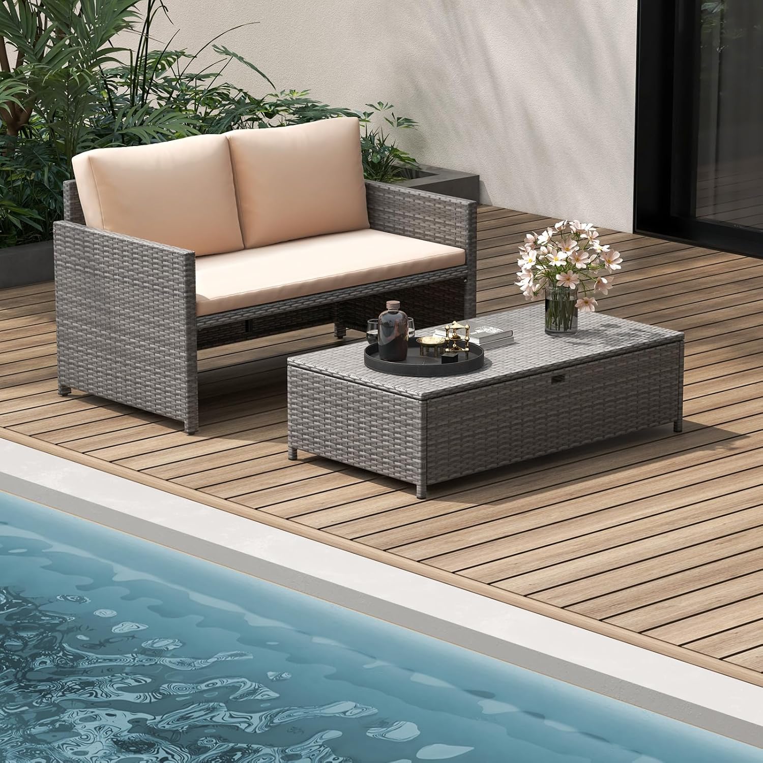 ชุดโซฟาหวายสำหรับกลางแจ้ง 2 ที - Outdoor Daybed Sofa บทวิจารณ์และราคา