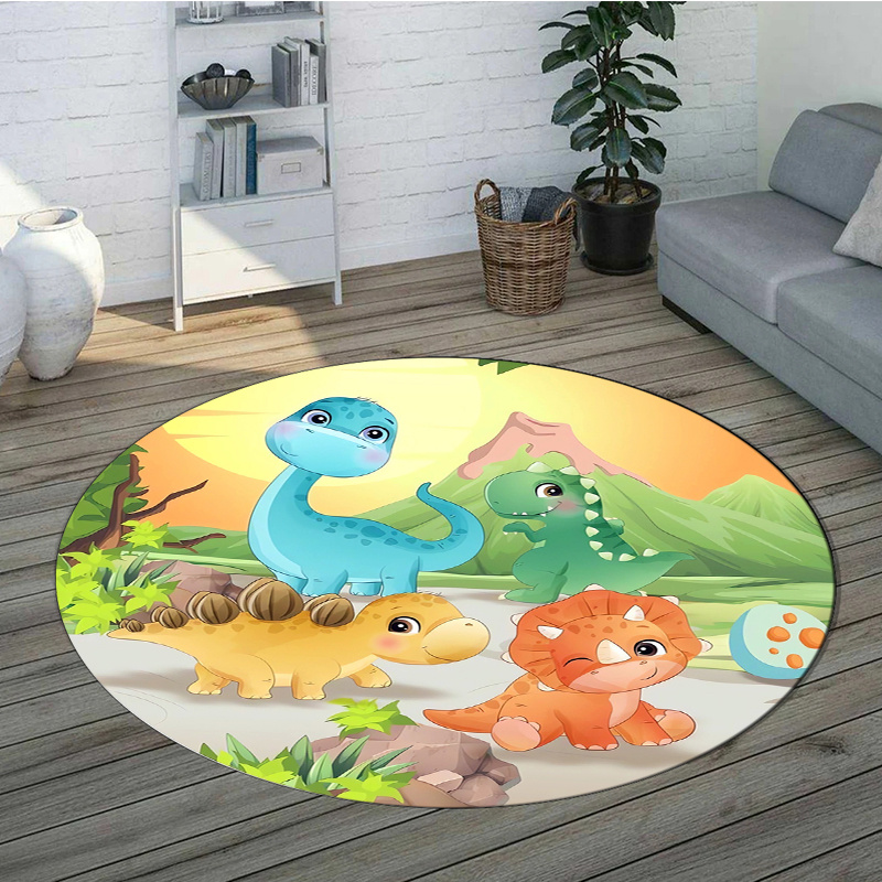 พรมกลมลายการ์ตูนไดโนเสาร์น่ารั - Outdoor Furniture Green บทวิจารณ์และราคา