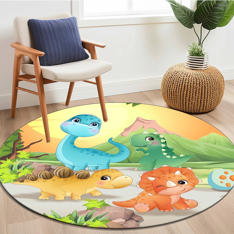 พรมกลมลายการ์ตูนไดโนเสาร์น่ารั - Outdoor Furniture Green บทวิจารณ์และราคา