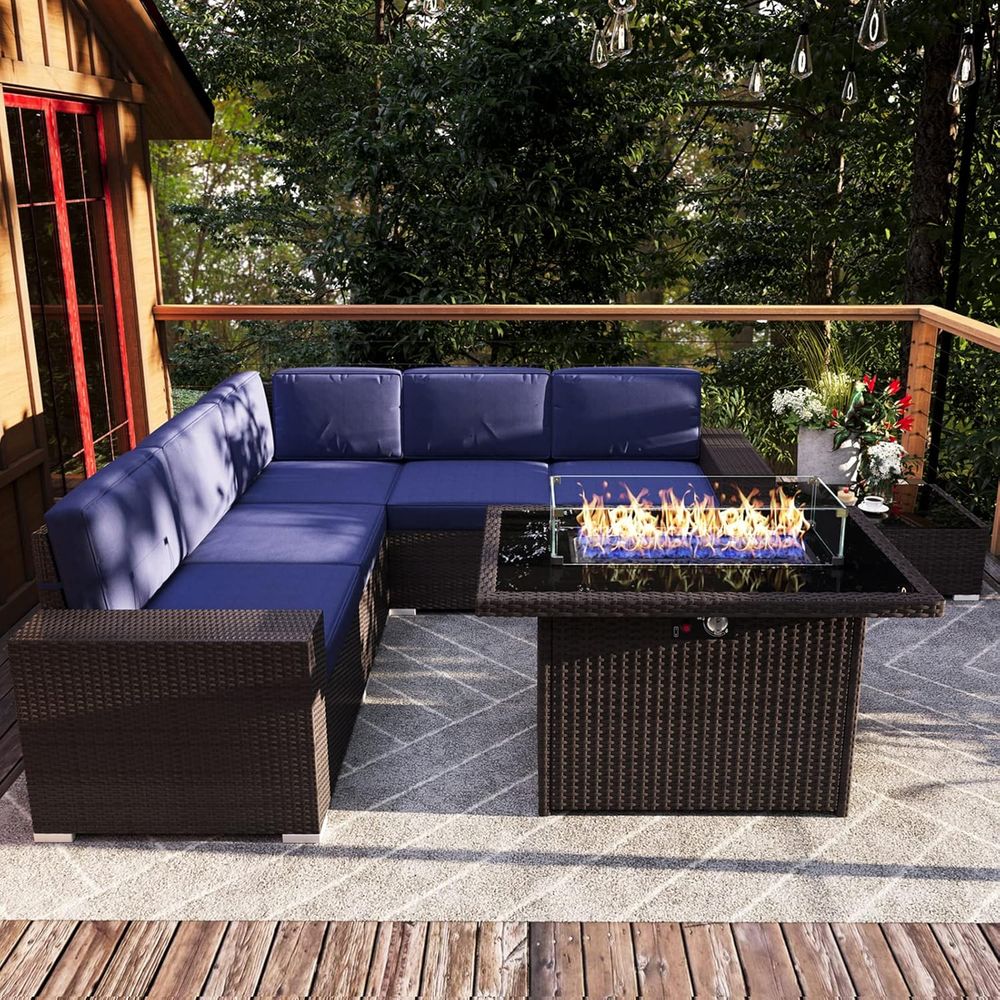 ชุดเฟอร์นิเจอร์ลานกลางแจ้ง 7 ช - Outdoor Furniture Fire Table บทวิจารณ์และราคา