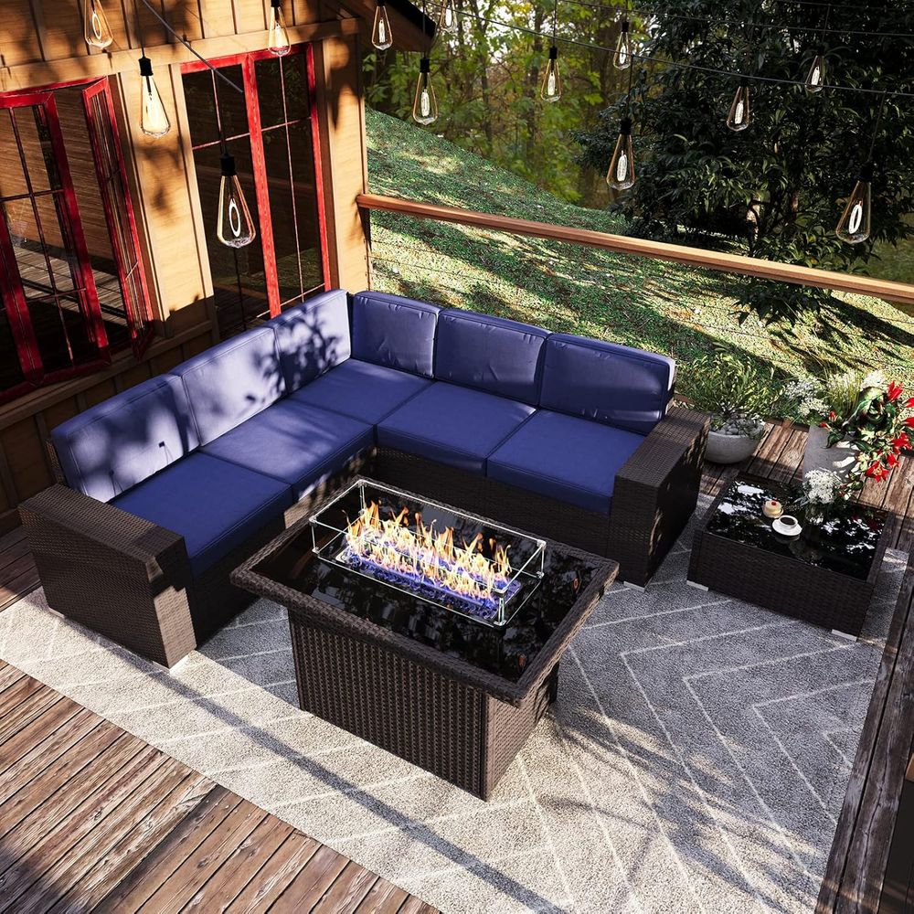 ชุดเฟอร์นิเจอร์ลานกลางแจ้ง 7 ช - Outdoor Furniture Fire Table บทวิจารณ์และราคา