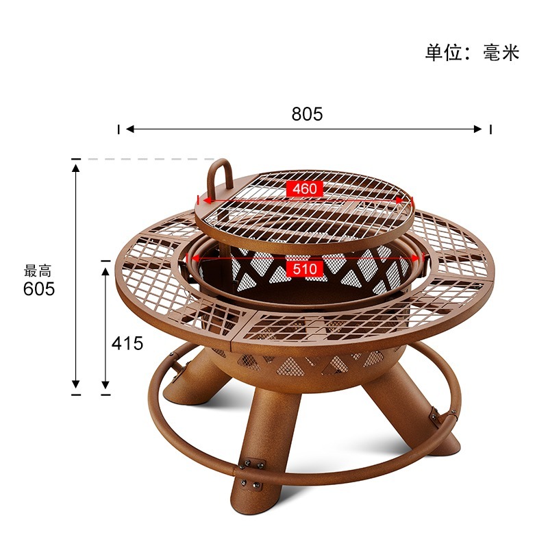 ชุดเตาบาร์บีคิวและเตาไฟอเนกประ - Outdoor Furniture Fire Table บทวิจารณ์และราคา
