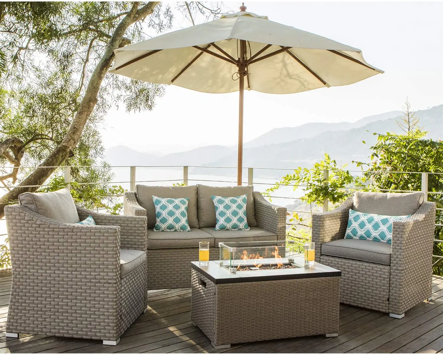 -เฟอร์นิเจอร์กลางแจ้ง 5 ชิ้นหว - Outdoor Furniture Fire Table บทวิจารณ์และราคา