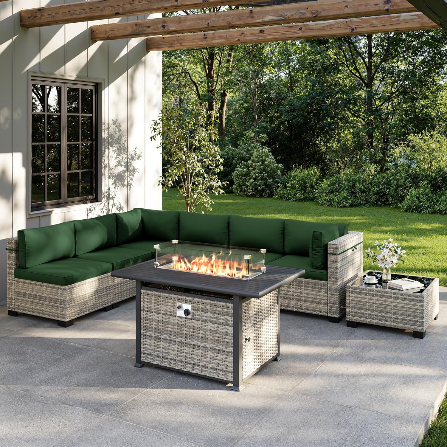 ชุดเฟอร์นิเจอร์กลางแจ้ง 8 ชิ้น - Outdoor Furniture Fire Table บทวิจารณ์และราคา