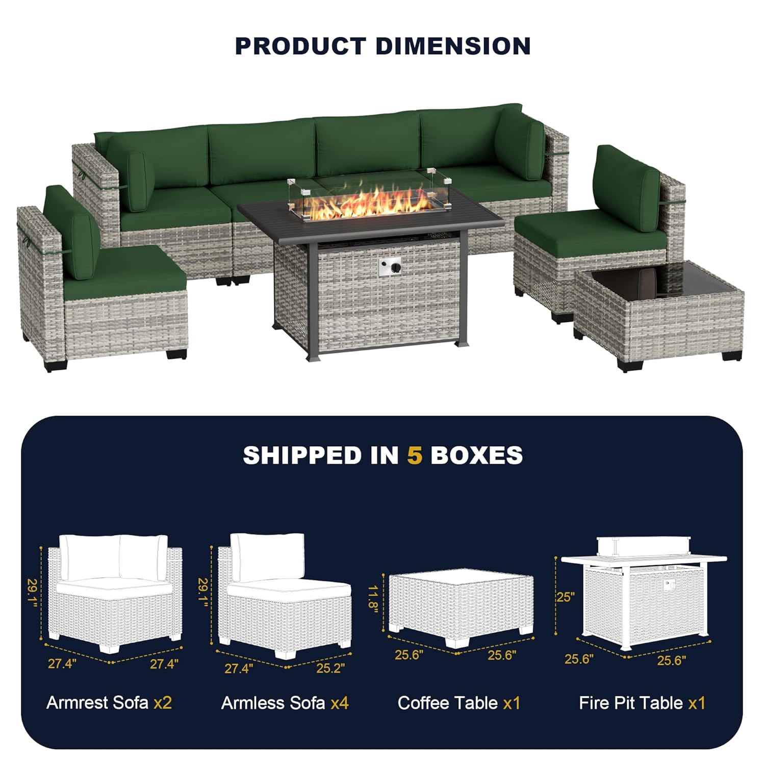 ชุดเฟอร์นิเจอร์กลางแจ้ง 8 ชิ้น - Outdoor Furniture Fire Table บทวิจารณ์และราคา