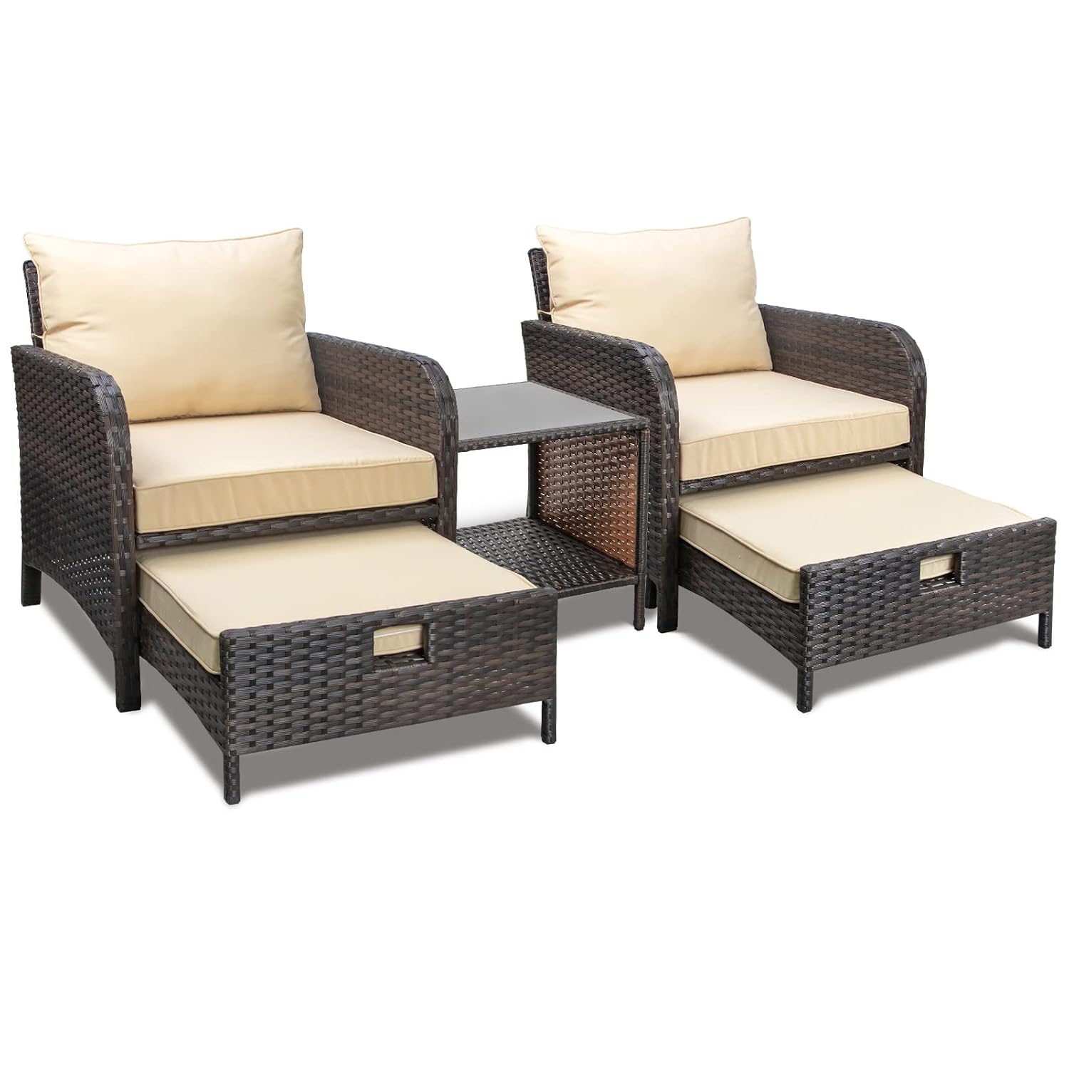 ชุดเฟอร์นิเจอร์หวาย PE 5 ชิ้น  - Rattan Lounge Set บทวิจารณ์และราคา