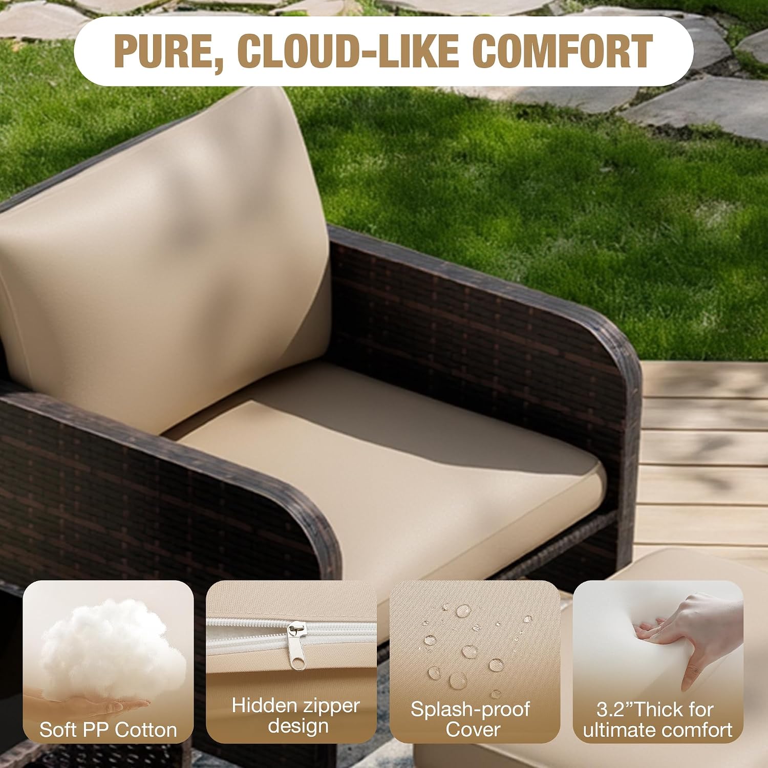 ชุดเฟอร์นิเจอร์สำหรับนั่งพักผ่ - Rattan Lounge Set บทวิจารณ์และราคา
