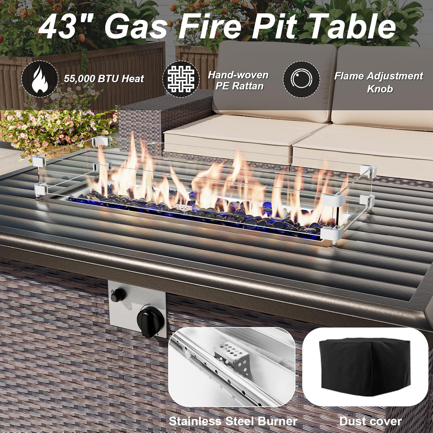 ชุดเฟอร์นิเจอร์ลานบ้านพร้อมโต๊ - Outdoor Furniture Fire Table บทวิจารณ์และราคา
