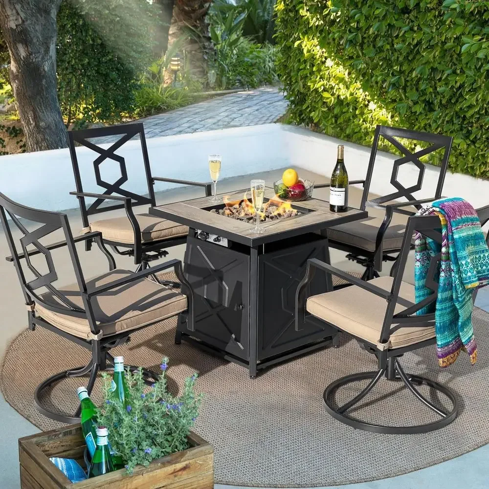 ชุดเฟอร์นิเจอร์ลานกลางแจ้ง 5 ช - Outdoor Furniture Fire Table บทวิจารณ์และราคา