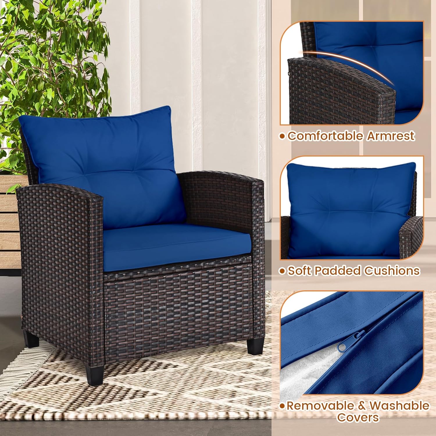 ชุดบิสโทรกลางแจ้ง 3 ชิ้น ทำจาก - Outdoor Furniture Sofa บทวิจารณ์และราคา
